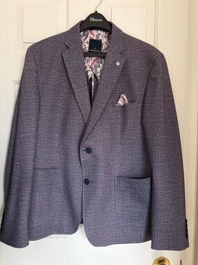 Men's Purple Textured Blazer